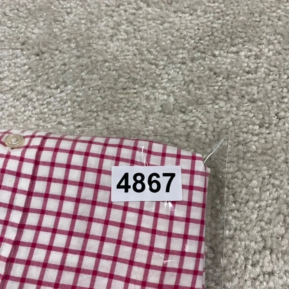 Polo Ralph Lauren Mens XL Slim Fit Red Gingham Check Cotton Button Down Shirt